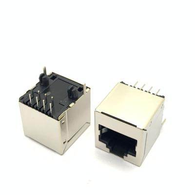 China RJ45 PCB Ethernet SOCKET 5224 DIP 8P8C Network Jack With Shielding Copper Shell Female Connector for sale