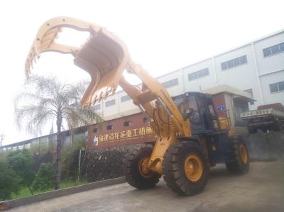 China LONKING wheel Loader with solid tyres  5ton wheel Loader with steel scrap clamp attachment for sale