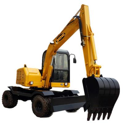 China Chinese 6ton mini wheel excavator with hydraulic pump 6 ton wheel excavator with grapple attachment for sale