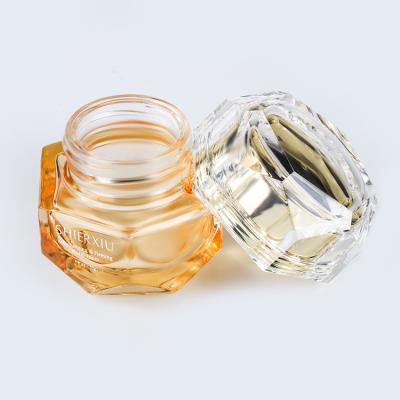 China Silk Screen Printing 30g 50g Large Glass Jars Hot Massage Square Resize Empty Bottle For Hand Cream for sale