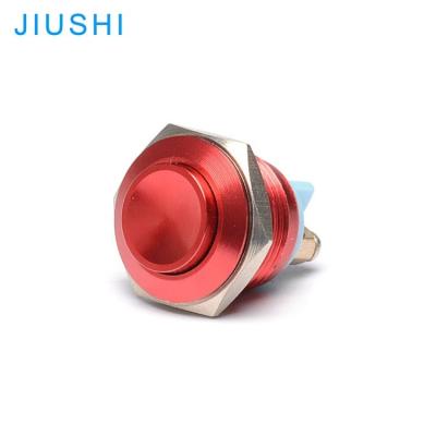 China A16-10H 1NO IP65 CHINA Plating A16-10H 1NO Metal Hole 16m Red Button Brass Munting Momentary Push Button Switch for sale