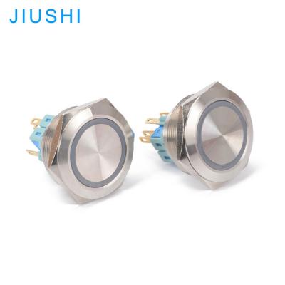 China Stainless Steel 6pins Diameter 30mm A30-11D Metal Opening Push Button IP65 Momentary Push Button Switch With Ring Light Illuminated CHINA for sale