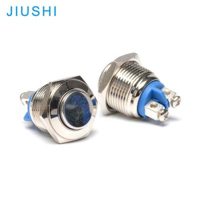 China A16-10H 16mm 2 1NO Plating Button Hole Diameter Metal Push Button Switch Brass Waterproof Screw Terminals CHINA for sale