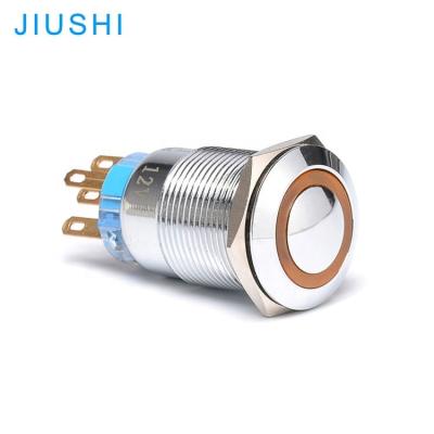 China Factory A19-11DB Stainless/Brass Direct LED Button 1NO1NC Spherical Head Metal Waterproof Plating Push Button Switch Ring Light 19mm 24v220v CHINA for sale