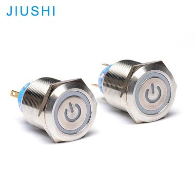 China A22-11DD Stainless Steel Hole Diameter 22mm Button Switch With LED Light Metal Push Button Switch 1NO Momentary 1NC 5pins 24v220v CHINA for sale