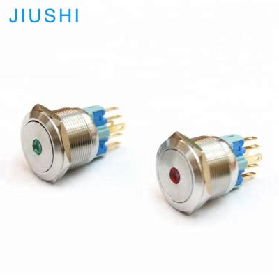 China Stainless/brass/alloy oxidation A22-11D aluminum waterproof plating push button led switch 22mm 12v24v220v one point with light CHINA for sale