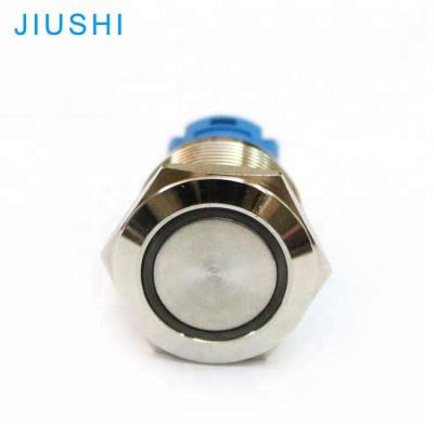 China Hot Sale Type Push Button LED IP65 Stainless/Brass Plating A19-11DT Hole Diameter 19mm Latching Push Button Switch Illuminated Waterproof CHINA for sale