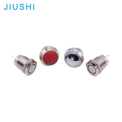 China High quanlity A12 copper plating metal latching push button hole diameter 12mm waterproof momentary push button switch LED 12v24v CHINA for sale