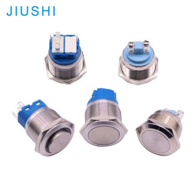 China A22 22mm LED Copper Plating Metal Push Button Mounting Hole Momentary Push Button Switch 24v220v CHINA Waterproof for sale