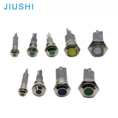 China China 220v 24v 10mm 12mm 14mm IP67 Copper Plating S6-14 China Factory Indicator Light Flat Main Mounting Hole for sale