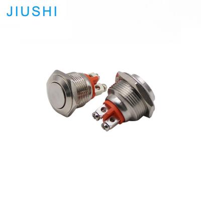 China Wholesale Plating Brass S16-01 16mm High Head Momentary 2 Screw 1NC Push Button Metal Push Button Switch CHINA for sale