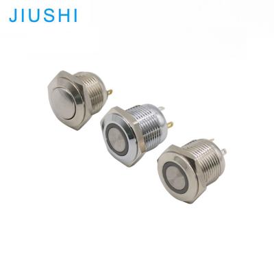 China High Quality Momentary Metal Plating S16-10J Waterproof Push Button Switch 2pins 4pins CHINA Brass Push Button Switch 16mm for sale