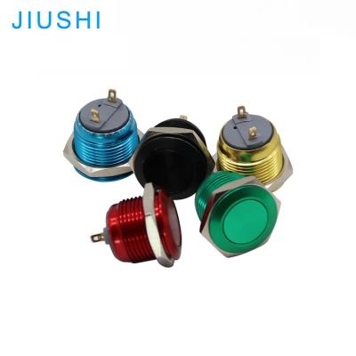 China YELLOW BLACK GREEN-BLUE RED Hot Sales 10J 16mm Push Button Switch Metal Switch 1NO Brass Plating Waterproof Momentary CHINA for sale