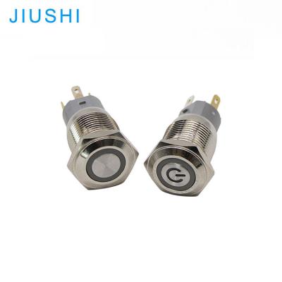 China New Type Plating S16-11D High Head Push Button LED Light Metal Momentary Push Button Switch 12v 24v CHINA Brass for sale