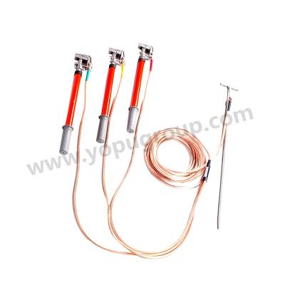 China 11kV 33kV 6~110kV Portable Telescopic Fiberglass Grounding Equipment FRP Static Temporary Discharge Copper Eathing Rod 16mm™; ² for sale