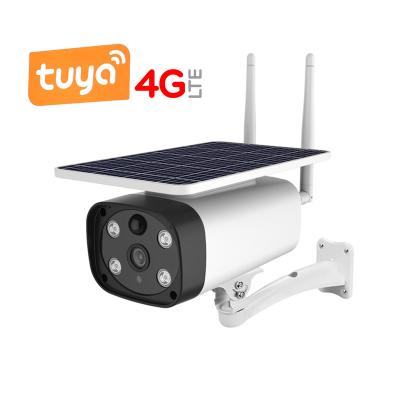 China Tuya NIGHT VISION Wireless CCTV Solar Security Camera Outdoor Rechargeable WiFi Battery Camera 4G SIM Card 1080P IP Cam for sale