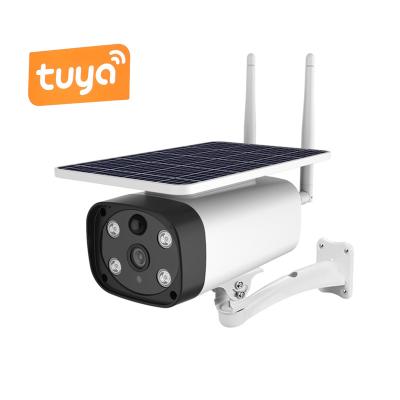 China TUYA NIGHT VISION 1080P WiFi Security Camera Solar Panel Rechargeable Battery Outdoor Solar PIR Motion Alarm Bullet for sale