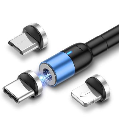 China New Product 2021 Magnetic 3 In 1 Usb Led Charging 3A Usb Magnetic Data Cable for sale