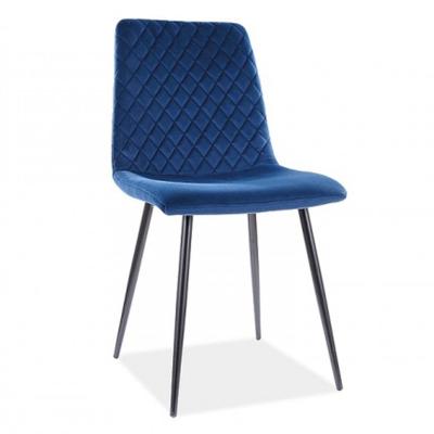 China Modern Upholstered Luxury Blue Velvet Removable Cover Dining Chairs With Steel Legs Modern Sedia Piltroncina Velluto for sale