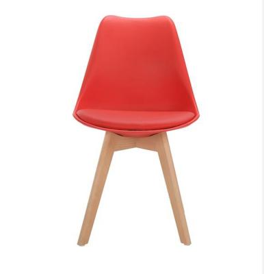 China Foldable Plastic Chair No Arms Wholesale Price Colorful Cafe PP Plastic Chair With Legs Tulip Pp Chair High Quality Beech Wood for sale