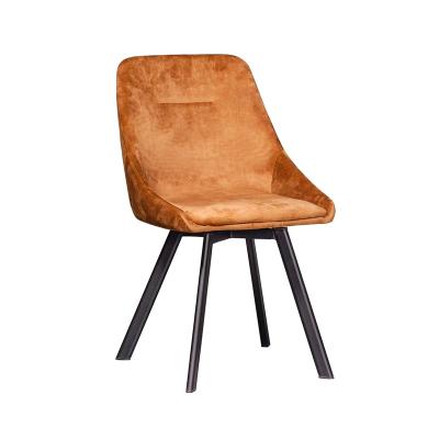 China Removable Cover Modern Hotel Lounge Chairs Metal Leg Velvet Vintage Leather Fabric Restaurant Din Dining Chairs for sale