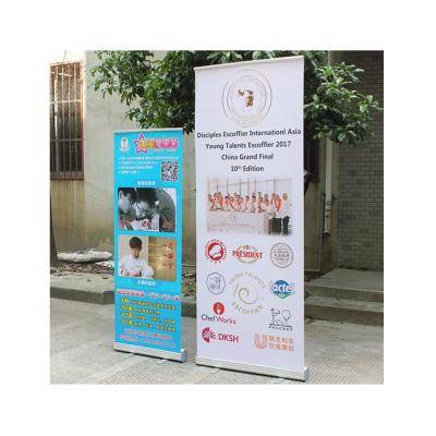 China Advertising Wholesale Synthetic Paper Display Advertising PP Pull Stand Roll Up Banner Stand Type for sale