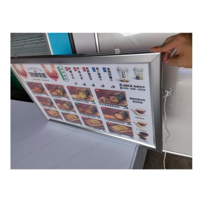 China Hot Sale Factory Wholesale Large Size Image Picture Price Store Light Menu Board LED Flash Aluminum Frame Led Light Box Display for sale