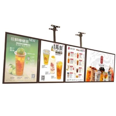 China Super Slim Aluminum Milk Tea Shop Photo Frame Around Corner LED Menu Board Advertising Led Wall Light Sign For Store Decoration for sale