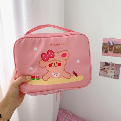 China Cute Fashion Waterproof Cosmetic Case Travel Pouch Makeup Bags Brush Holder Custom Made Low Moq for sale