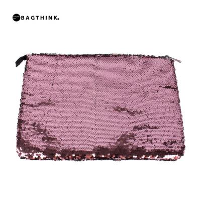 China OEM Sequin Laptop Case Tablet Promotional Unique Stylish Bag Pink Reflective Laptop Sleeve For Travel for sale