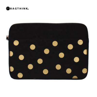 China Lightweight Simple Cheap Dot Printed Case Bag Custom Polyester Cotton Cute Patterned Laptop Sleeve for sale