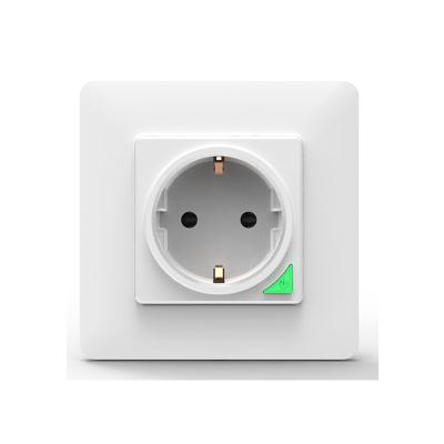 China Tuya Smart Power Wifi Eu 16A 230V Wall Socket Outlet Smart Home Wifi Radio Socket Outlet Intelligent Voice Remote Control for sale