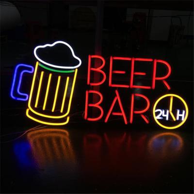 China WAREHOUSE office hotel bar cafe high quality simple and stylish biru neon sign designs custom neon advertising signs for sale