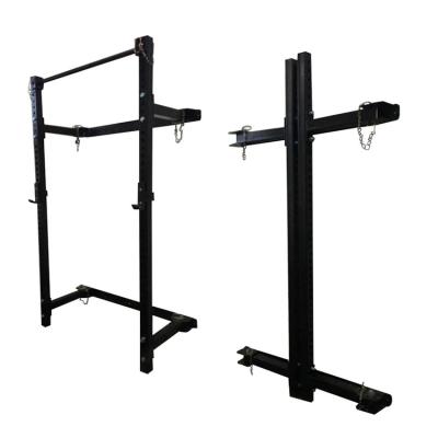 China Steel Cross Fit Folding Squat Rack Fitness, Multi Functional Adjustable Squat Rack Attachment Weight Bench for sale