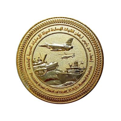 China Custom Mid East UAE Air Craft Navy Souvenir Coin Sandblasting Coin for sale