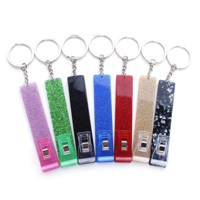 China Girls Craft Fashion Acrylic Credit Card Grabber/Key Chain Nail Along Cut Credit Card Grabber Nail Clip Atm Bank Card Grab Along for sale