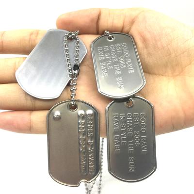 China Europe Customized Military Metal Stainless Steel ID Air Tags Sublimation Silicon Engraving Custom Blank Dog Tags for sale