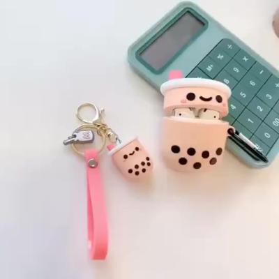 China Decoration Design Cartoon Gift Small PVC Silicone BoBa Keychains Manufacturers Customized Cute Key Chain for sale