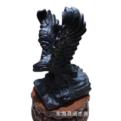 China Natural China Obsidian Eagle Spreading Wings Home Office Decoration represents freedom, strength, bravery and victory for sale