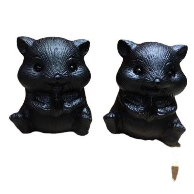 China China natural obsidian carved cute shapes of small hamster ornaments home and exquisite desk decorations children's gifts for sale