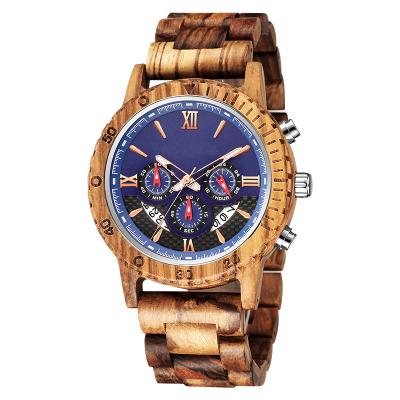 China Handmade Men Logo Wholesale Wood Watch Custom Made Day/Date Luxury Quartz OEM for sale