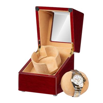 China Wooden Watch Packaging Watch Storage Display Watch Winder For Automatic Watches With Super Quiet Motor Single Watch Winder Box for sale