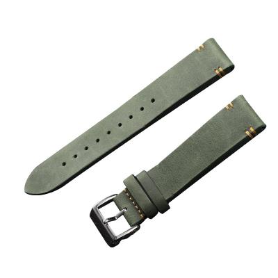 China Handmade genuine leather watch band 22mm watch band quick release pin genuine leather vegan spare leather for sale