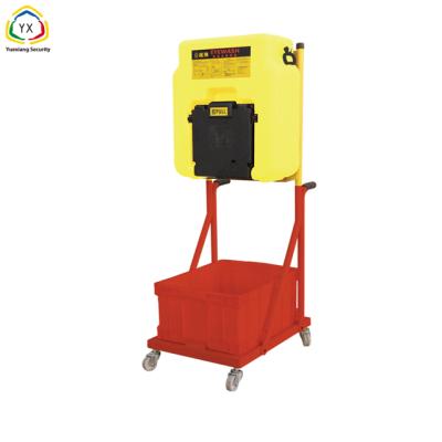 China Normal Temperature Pure Water Or Sanitary Standard Water Mobile 53L Portable Eye Wash Station With Car for sale