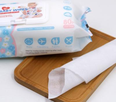 China SKIN CARE OEM Free Sample Nonwoven Spunlace Wet Wipes 80 PCS Baby Wet Wipes For Cleaning for sale