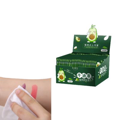 China Makeup Removal Avocado Fragrance Sensitive Skin Care Soft Biodegradable Makeup Removal Wet Wipes for sale