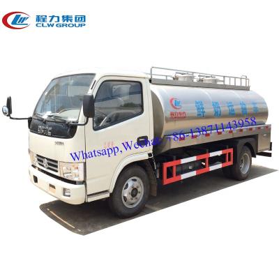 China 304-2B stainless steel DFAC milk tanker truck 3000 liter milk tanker truck, 3 m3 milk storage transporting truck for sale