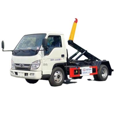 China Environmental Hygiene FOTON 3cbm Garbage Vehicle Garbage Delivery Truck Hook Boom Garbage Truck for sale