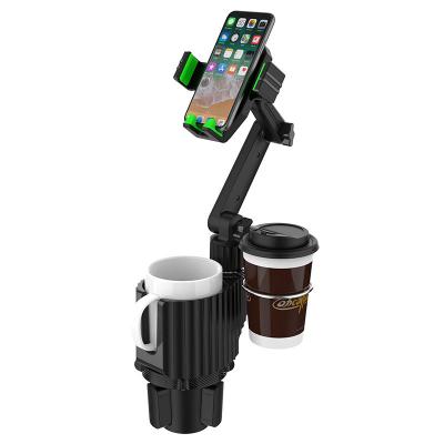 China Business/Shunxin Luxury 2 in 1 Car Cup Mobile Phone Holder Cup Holder Multifunctional Adjustable Base Extender Adapter for sale