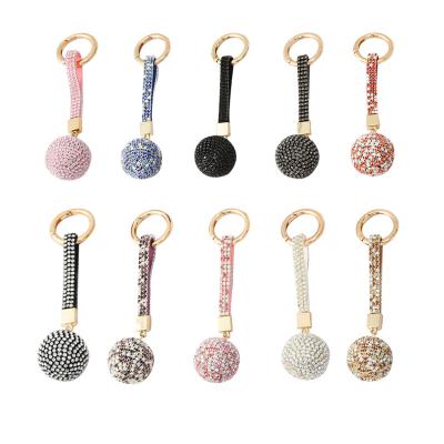 China Women Key Chain Rhinestone Gold Color Key Ring Charm Key Chain Female Car Bag Key Chain Holder for sale